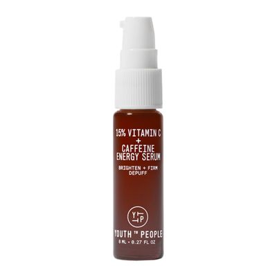 Youth To The People 15 Vitamin C Caffeine Energy Face Serum, Travel Size (0.27 fl oz), Reduce Puffiness, Brighten Uneven Skin Tone Improve Texture, Treats Dark Spots Dullness, Vegan