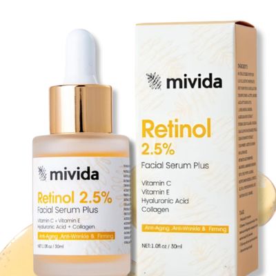 Premium Retinol Serum for Face 2.5 Plus Hyaluronic-Acid, Vitamin C Vitamin E Firming Anti Aging Face Serum for fine lines, Wrinkle Smoothing, Dark Spot Corrector, Brighten Dullness 1 Fl Oz