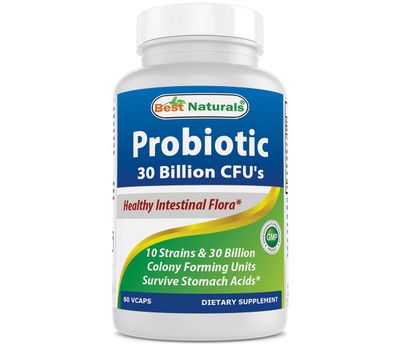 Best Naturals Probiotic 10 Strains 30 Billion CFU Intestinal Flora, 60 Veggie Capsules (60 Count (Pack of 1))