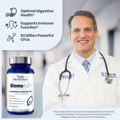 1MD Nutrition BiomeMD Probiotics for Women - Daily Prebiotics and Probiotics for Women - More Than 60 Billion CFUs, 15 Strains - Womens Probiotic to Support Urinary Vaginal Health - 30 Capsules