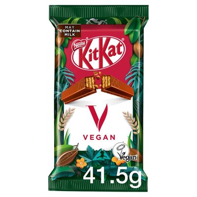 KitKat Vegan 4 Finger Bar, 41.5g - Plant Based Chocolate Wafer Bar, Dairy Free Healthy Chocolate, 1.46 Ounce