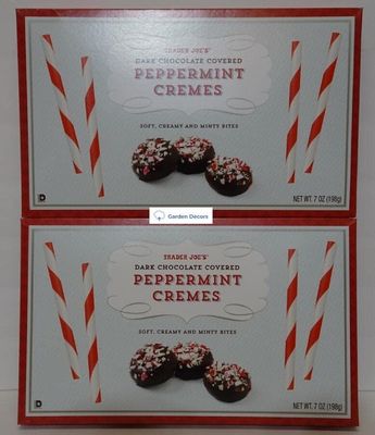 Trader Joe s Dark Chocolate Covered Peppermint Cremes 7oz 198g (Two Boxes)