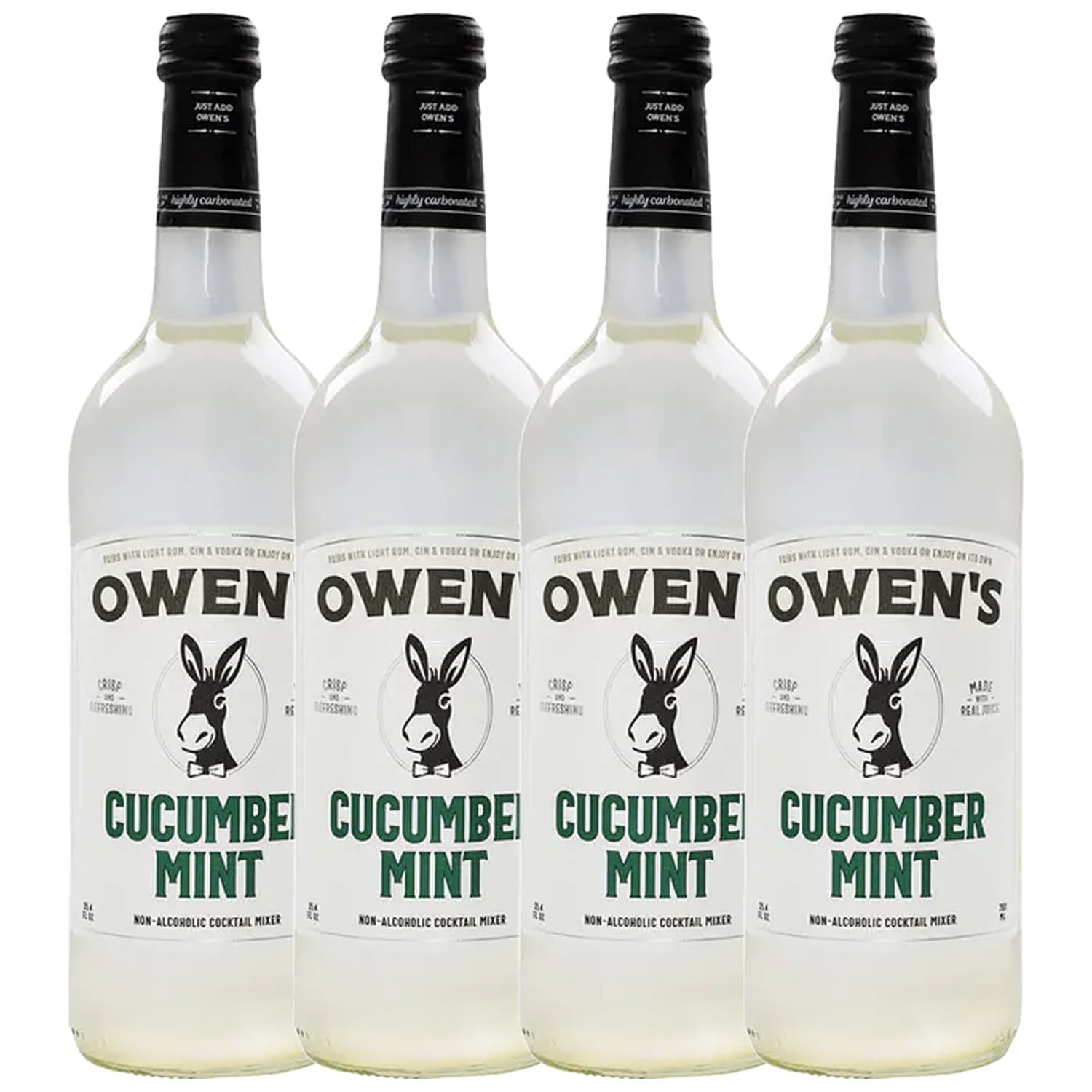 Owen s Craft Mixers Cucumber Mint 4 Pack 750ml Handcrafted in the USA with Premium Ingredients Vegan Gluten-Free Soda Mocktail and Cocktail Mixer