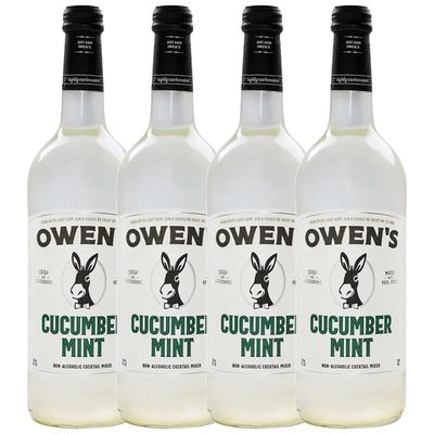 Owen s Craft Mixers Cucumber Mint 4 Pack 750ml Handcrafted in the USA with Premium Ingredients Vegan Gluten-Free Soda Mocktail and Cocktail Mixer