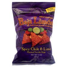 El Sabroso Baja Limon Chile Lime Flavored Tortilla Chips 3oz bags (3 pack)