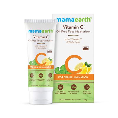 MAMAEARTH Vitamin C Oil-Free Face Moisturizer Skin Illumination with Gotu Kola Reduces Dryness Restores Radiance Non-Sticky Moisturization 2.71 Fl Oz (80ml)