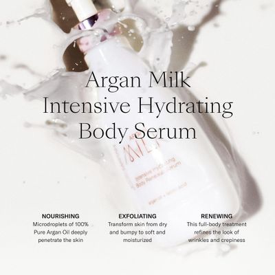 Josie Maran Argan Milk Intense Hydration Body Care Set - Hydrating Body Serum Night Cream with a Lightweight Texture - Fast-Absorbing Skin Care Set with 100 Pure Argan Oil (2 Piece Set)