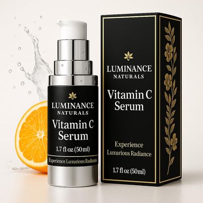 LUMINANCE NATURALS Super Vitamin C Serum for Mature Skin with Hyaluronic Acid, and Aloe Vera - Hydrating, Lifting, Face Wrinkle Age Spot Reduction, Anti-Aging Skincare, Super C Serum (1.7 fl oz)