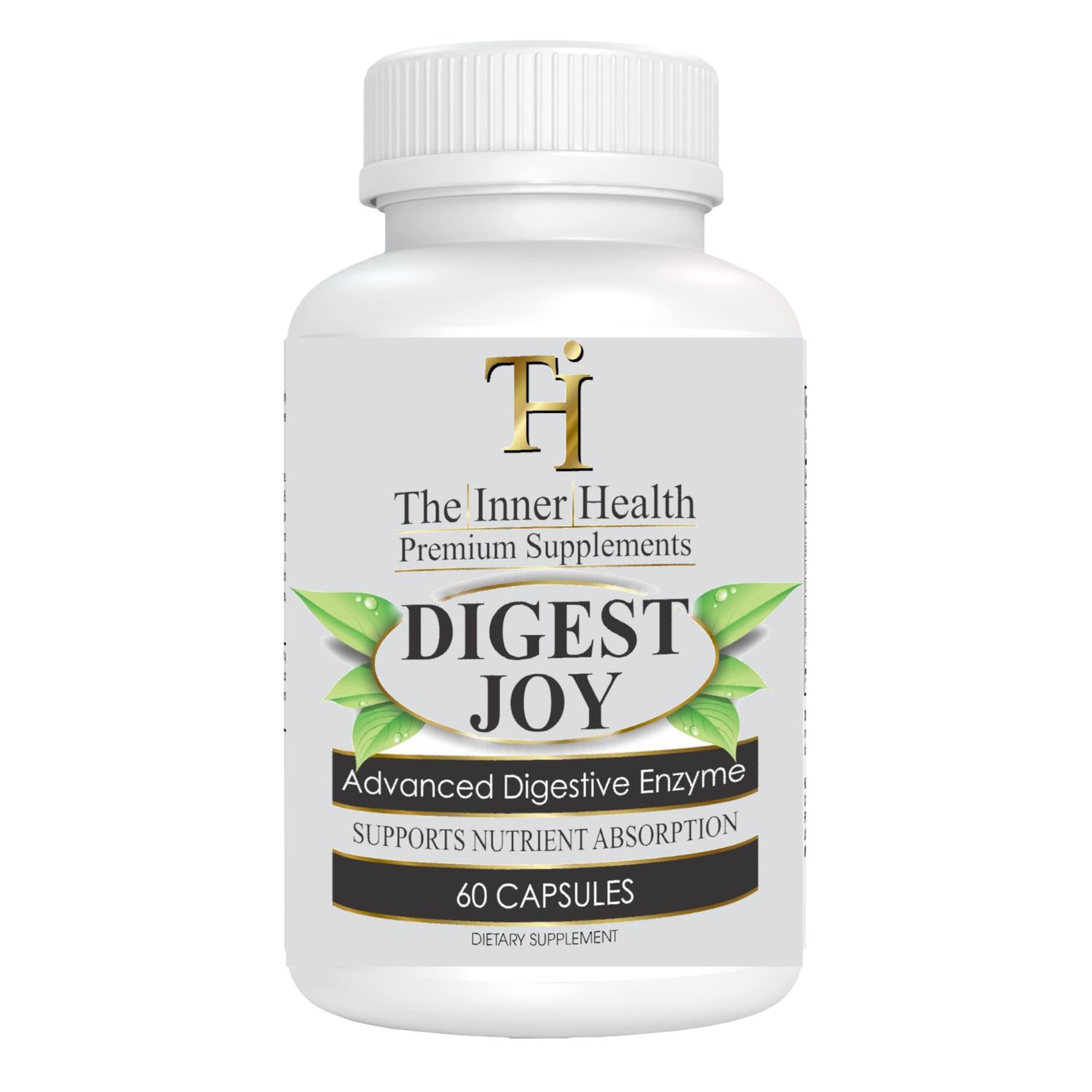 The Inner Health Digest Joy - Advanced Enzyme Blend for Optimal Digestion Support - Amylase, Lipase, Bromelain, Protease,Lactase Other Enzymes(60 Vegetable Caps)