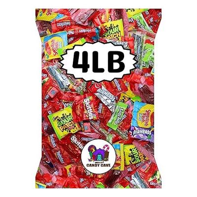 Mega Party Favor Pi ata Mix - Assorted Individually Wrapped Fruity Mixed Assortment Bag - Bulk Pinata Candy Bag Filler, by Queen City Candy Cave (4 Pound)