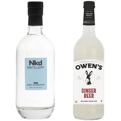 Nkd Distillery Gin Alternative Premium Non-Alcoholic Spirit 750 ML Bottles w Owen s Mixers Ginger Beer 750 ML Bottles - Perfect for Mocktails - Made in USA