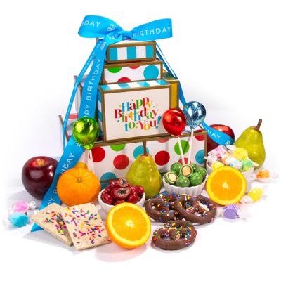 Birthday Fruit Chocolate Tower