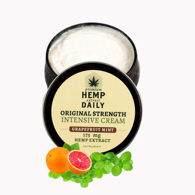 Hemp Daily Intensive Cream Hemp Cream with Essential Oils Vegan, Organic Ingredients 5.0 Ounces (Grapefruit Mint)