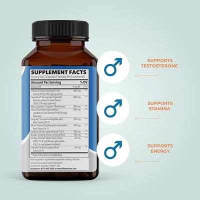 LifeSeasons Masculini-T - Testosterone Support Supplement - Enhances Mental Physical Aspects of Sexual and Athletic Performance - Supports Normal Erectile Function - Improve Libido - 180 Capsules