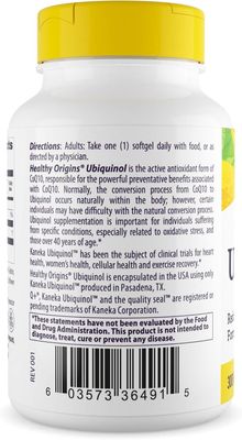 Healthy Origins Ubiquinol (Active Form of CoQ10), 300 mg - Kaneka Ubiquinol Supplements for Heart Health Antioxidant Support - Gluten-Free Non-GMO Supplement - 60 Softgels