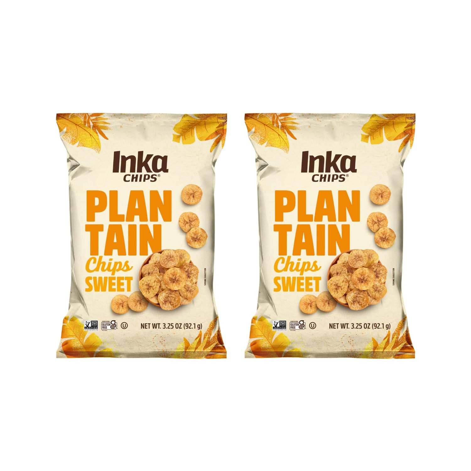 Inka Crops Sweet Plantain Chips, 3.25 oz, (Pack of 2)