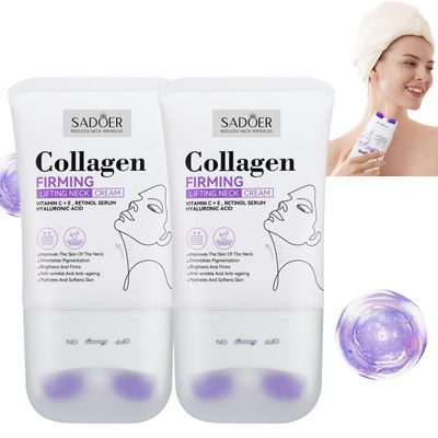Sadoer Neck Collagen Cream with Roller,Lift Neck Firming Creams,Anti-Aging Neck Creams for Tightening and Firming Sagging Skin, Moisturizing Body Cream Reduces the Look of Fine Lines and Wrinkles (2)