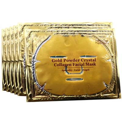 Permotary 6 PCS 24k Gold Crystal Gel Collagen Facial Masks, Treatment Deep Moisturizing Facial Masks For Anti Aging Puffiness Skincare Anti Wrinkle Tighten Skin Revitalize Skin