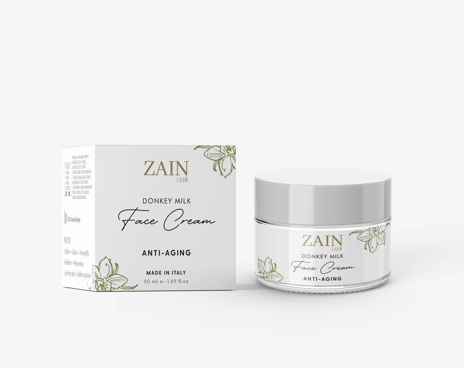 ZAIN1 Moisturizing Face Cream - Anti-Aging with Donkey Milk, Vitamins, and Protein