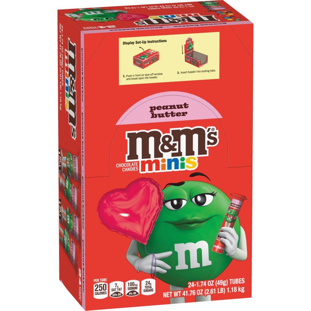 MM&#39;s Milk Chocolate Peanut Butter Minis, 1.74 oz Tubes, Pack of 24