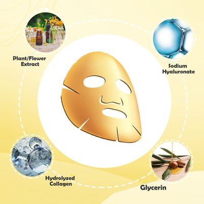 Permotary 6 PCS 24k Gold Crystal Gel Collagen Facial Masks, Treatment Deep Moisturizing Facial Masks For Anti Aging Puffiness Skincare Anti Wrinkle Tighten Skin Revitalize Skin