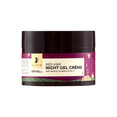 Pilgrim Red Vine Night Gel Cr me Anti-Aging Night Cream with Vitamin C, Retinol Mulberry Reduces Wrinkles Fine Lines Hydrates, Restores Improves Skin Texture 1.76 Oz (50g)