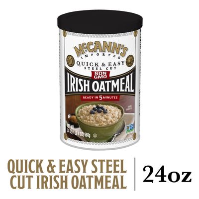 McCann's Irish Oatmeal, Quick Easy Steel Cut Oats, 24 Ounce (Pack of 12)