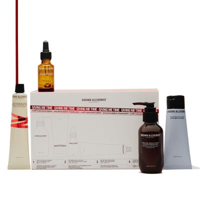 Grown Alchemist Giving Me Time, Skincare Limited Edition Gift Set: with Gentle Gel Facial Cleanser 100ml, Polishing Facial Exfoliant 75ml, Instant Smoothing Serum 25ml, Hydra-Repair Day Cream 65ml