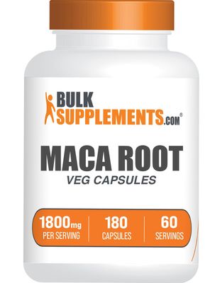 BulkSupplements.com Maca Root Capsules - Maca Supplement, Herbal Supplement, Superfood Supplement - Vegan Gluten Free, 3 Veg Capsules per Serving, 180 Count (Pack of 1)