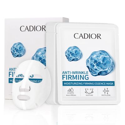 CADIOR Hydrating and Firming Essence Sheet Face Masks with Quadruple Peptide and Sodium Hyaluronate, Moisturizing Anti-Wrinkle, Safe for Sensitive Skin, Pack of 10