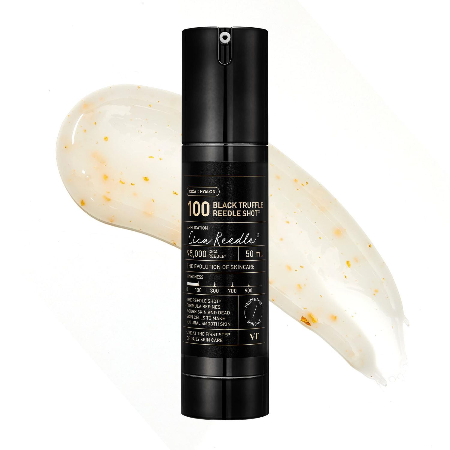 VT COSMETICS Black Truffle Reedle Shot 100, Spicule Microneedling Exosome Serum with 24K Gold for Skin Elasticity, Deep Nourishment, Exfoliation Smooth Glass Skin, Korean Skin Booster, 1.69 fl oz