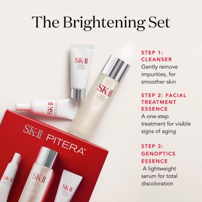 SK-II Ultimate Aura Skincare Kit - Radiance-Boosting Skincare Gift Set with Travel Full Size Products - Kit Includes Full Size Facial Treatment Essence, Mini Cleanser Mini Essence Serum (3 Count)