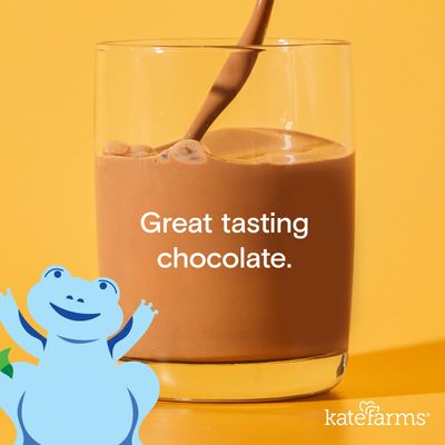 KATE FARMS Organic Pediatric 1.2 High Calorie Chocolate Nutrition Shake, 12g Protein, 27 Vitamins and Minerals, Meal Replacement, 8.45 oz (6 pack)