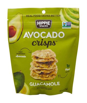 Hippie Snacks, Avocado Crisps, Guacamole, 2.5oz