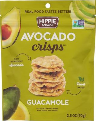Hippie Snacks, Avocado Crisps, Guacamole, 2.5oz