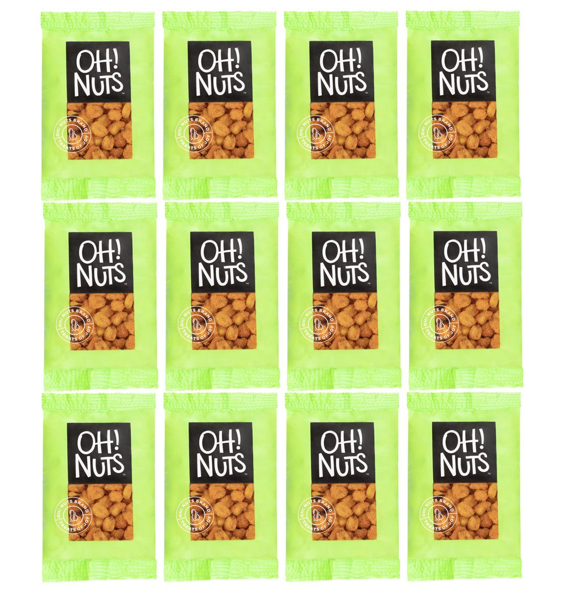 Oh! Nuts BBQ Corn Roasted Salted Individual Nut Snacks for On-the-Go - 12 Convenient Nut Snacks for School - Bulk Nuts Variety - Individual Packs (1.5 oz Each)