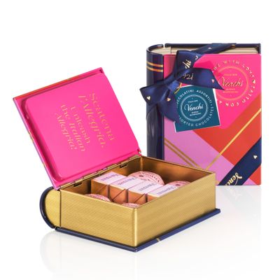 Venchi - Mini Book with 8 Chocolates BacioDiDama and Cremino Caramel Gold, Gluten Free, 3.70 oz, Gift Idea for Mother&#39;s Day