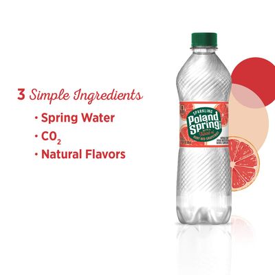 Poland Spring Sparkling Water, Red Ruby Grapefruit, 16.9 Fl Oz, Pack of 8