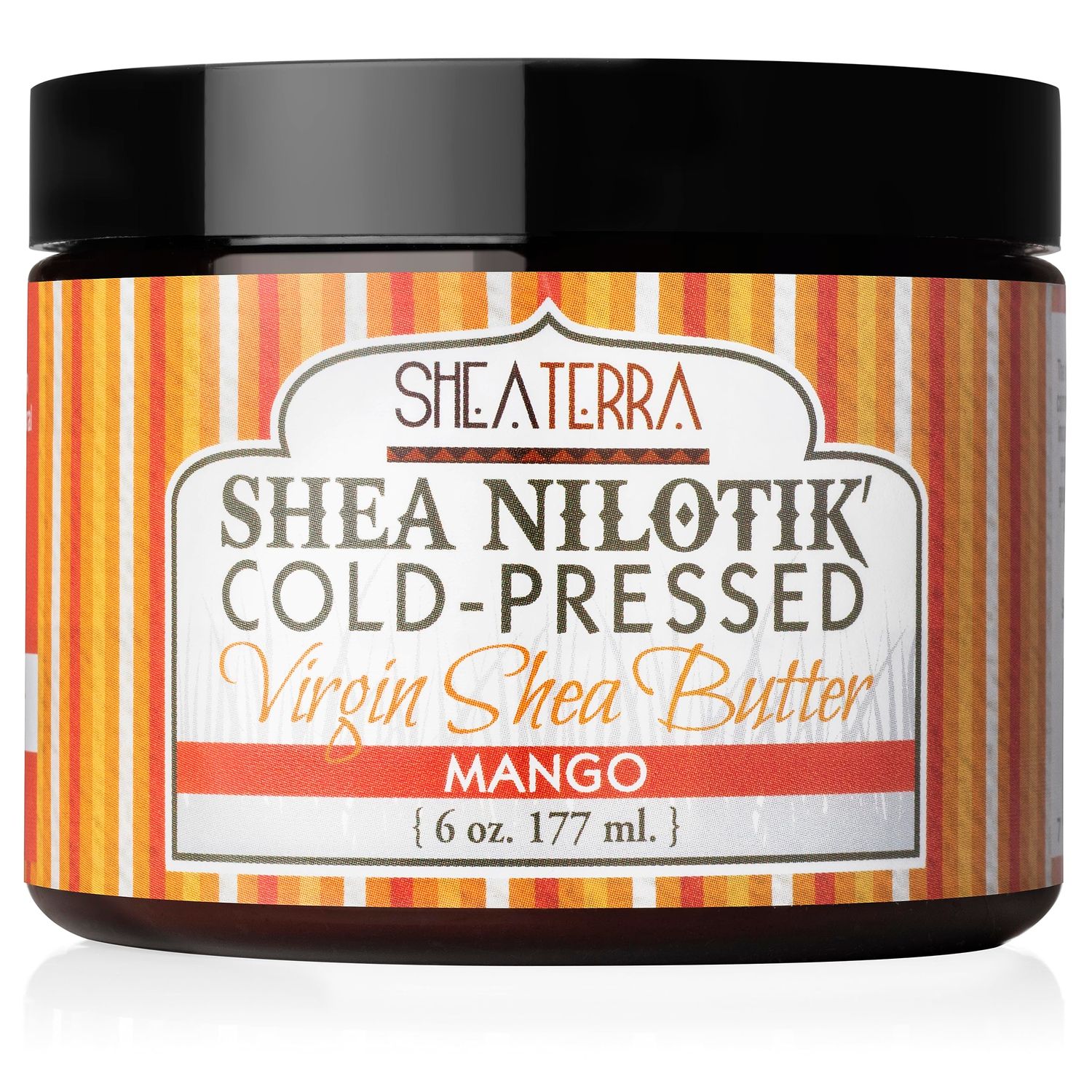 Shea Terra Organics 100 Organic Cold-Pressed Virgin Shea Butter - Mango Natural Anti-Aging Daily Skin, Nails Hair Cream to Soften, Protect Hydrate Dry Skin Reduce Stretch Mark - 6 oz