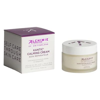 Alchimie Forever Kantic Calming Cream Midweight Facial Moisturizer Calms Redness Irritation with Rich Antioxidants Blueberries Grape Seeds Revives Dull Skin, Hydrates, Anti-Aging I 1.7 oz