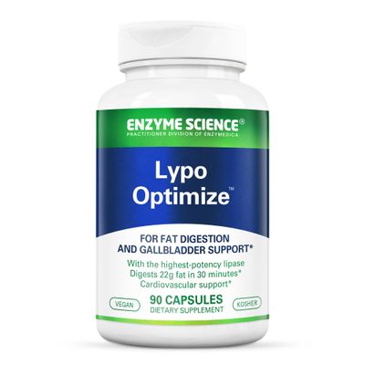 Enzyme Science Lypo Optimize - Lipase Digestive Enzyme Supplement - Enzimas Digestivas - Vegan and Kosher - 90 Capsules