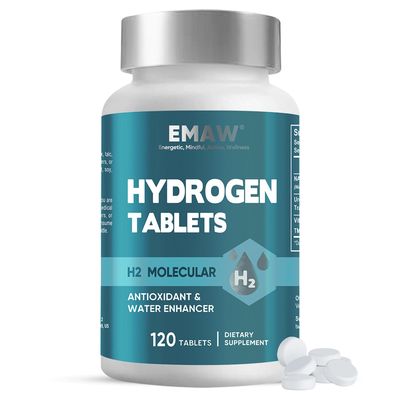 Hydrogen Water Tablets, 120 Tablets Fast-Dissolving H2 Molecular Hydrogen Supplements for Brain Health, Energy Metabolism Support, Cognitive Function