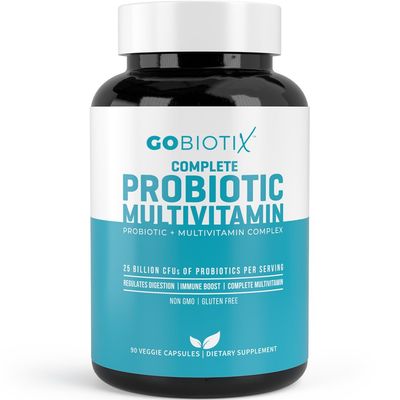 GOBIOTIX Multivitamin with Probiotics and Digestive Enzymes - 25 Billion CFU - Digestive Health, Probiotics for Women and Men - Gluten Free Pills - 90 Capsules