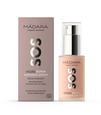 M DARA Organic Skincare SOS Hydra Repair Intensive Face Serum - With Northern Peony, Linseed And Hyaluronic Acid, For Dry, Dehydrated Skin, Dermatologically Tested, Vegan, 1 oz