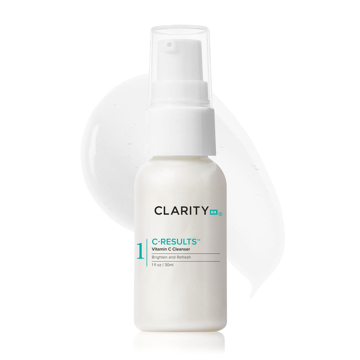 ClarityRx C-Results Vitamin C Facial Cleanser, Natural Plant-Based Brightening Face Wash with Lactic Acid (1 fl oz)