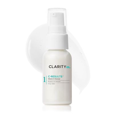 ClarityRx C-Results Vitamin C Facial Cleanser, Natural Plant-Based Brightening Face Wash with Lactic Acid (1 fl oz)
