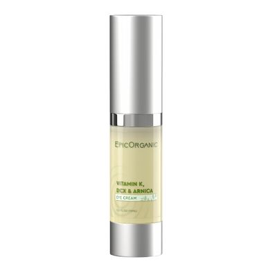 Epic Organic Eye Cream - Vitamin K Arnica - Naturally Reduces Wrinkles, Under Eye Bags, Puffiness, Dark Circles Fine Lines, Nourishes Around Eye Skin 0.5oz