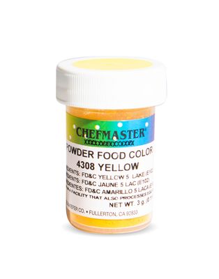 Chefmaster Yellow Dry Powder Candy Color Vibrant Shades Chocolate, Macarons, Fondant Decorating Professional-Grade Dye Easy-to-Use Manufactured in USA 3 grams