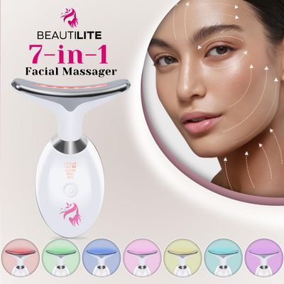 Red Light Therapy for Face, Facial Massager, Double Chin Reducer, Skin Tightening Anti-Aging Face Lift Device, True Beauty Glow Facial Massager, 7-in-1 LED Facial Sculptor