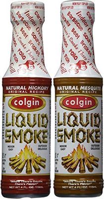 Colgin Hickory Mesquite Liquid Smoke (4 oz each) Bundle for Home Cooks BBQ Enthusiasts - Ideal Liquid Smoke for Cooking - Bold Texas Smokehouse Flavor for Meats, Sauces, Sides (2 pack)